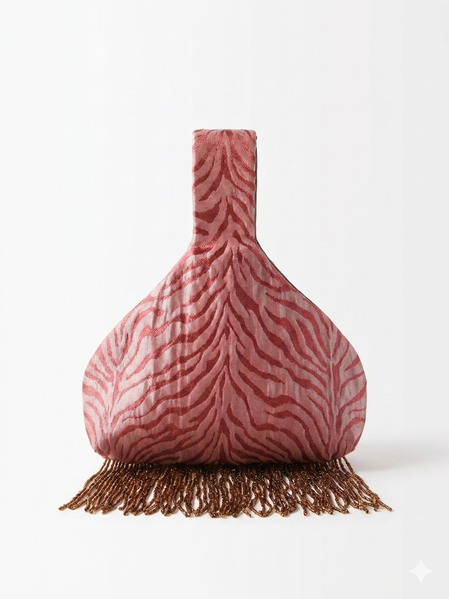 Zebra Silk Beaded in Red